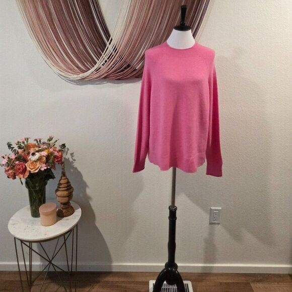 NWT J. Crew Barbie Pink Super Soft Oversized Sweater Sz XL - Picture 1 of 6